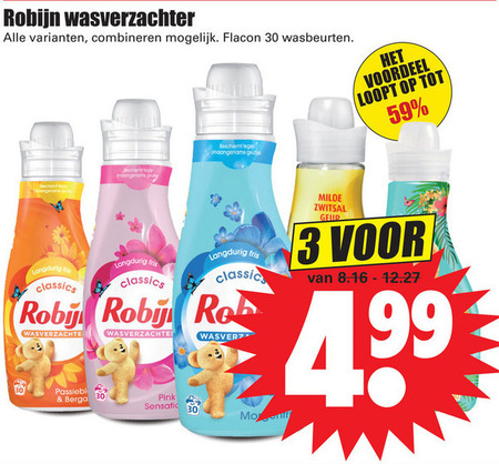 Robijn   wasverzachter folder aanbieding bij  Dirk - details