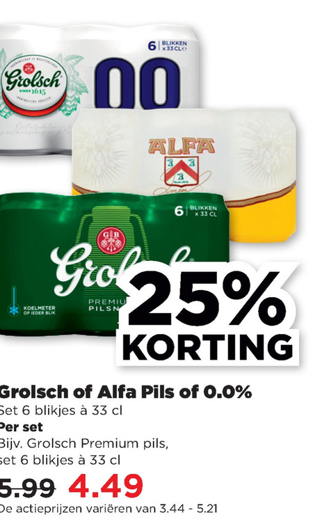 Grolsch   blikje bier folder aanbieding bij  Plus - details