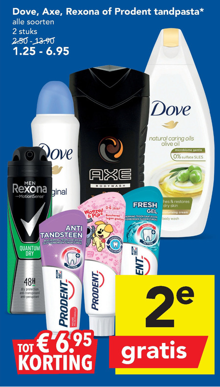 Dove   tandpasta, deodorant folder aanbieding bij  Deen - details