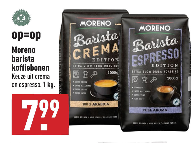 Moreno   koffiebonen folder aanbieding bij  Aldi - details