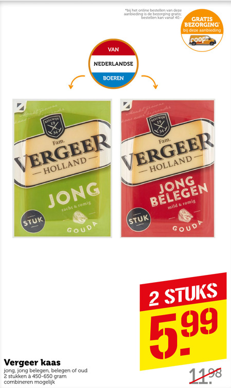 Vergeer   kaas folder aanbieding bij  Coop - details