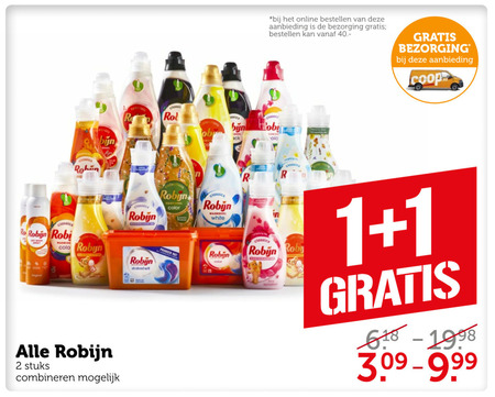 Robijn   wasmiddel, wasverzachter folder aanbieding bij  Coop - details