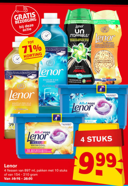 Lenor   wasmiddel, wasverzachter folder aanbieding bij  Hoogvliet - details