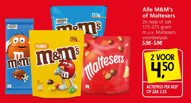 Maltesers   chocoladepindas, chocolade folder aanbieding bij  Jan Linders - details