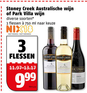 Stoney Creek   rode wijn, rose folder aanbieding bij  Poiesz - details