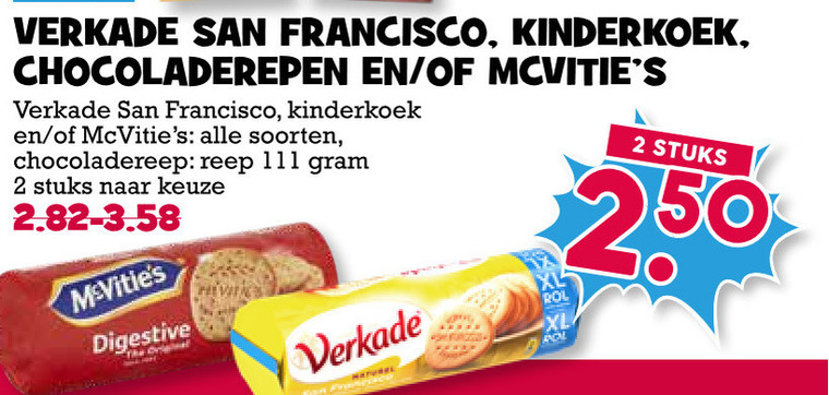 Verkade   biscuits, chocolade folder aanbieding bij  Boons Markt - details