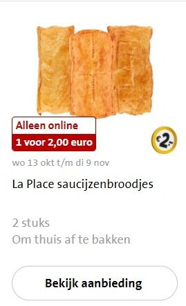 La Place   saucijzenbroodje folder aanbieding bij  Jumbo - details