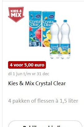 Crystal Clear   fruitdrank folder aanbieding bij  Jumbo - details