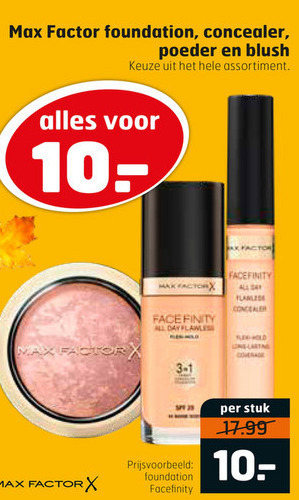 Max Factor   foundation, gezichtspoeder folder aanbieding bij  Trekpleister - details