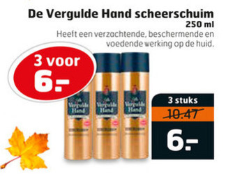 De Vergulde Hand   scheerschuim folder aanbieding bij  Trekpleister - details