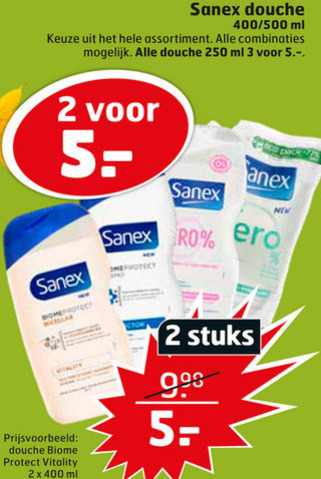 Sanex   douchegel folder aanbieding bij  Trekpleister - details