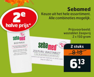 Sebamed   bodymilk, handzeep folder aanbieding bij  Trekpleister - details