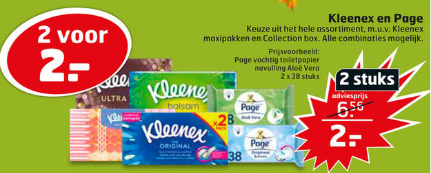 Kleenex   tissue, vochtig toiletpapier folder aanbieding bij  Trekpleister - details