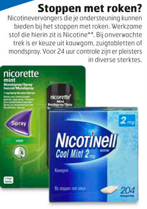 Nicorette   stoppen met roken folder aanbieding bij  Trekpleister - details