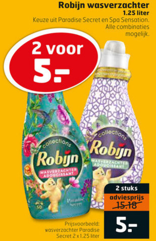 Robijn   wasverzachter folder aanbieding bij  Trekpleister - details