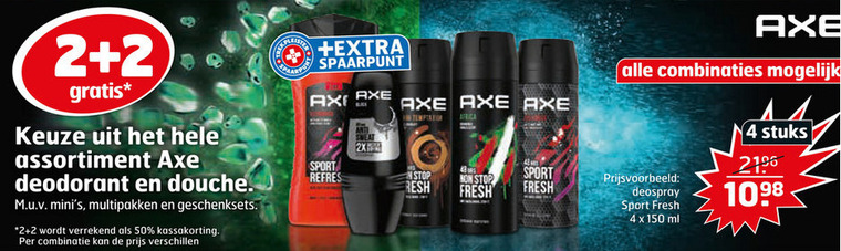 Axe   deodorant, douchegel folder aanbieding bij  Trekpleister - details