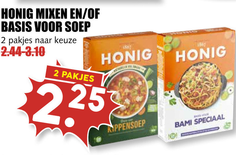 Honig   soep, maaltijdmix folder aanbieding bij  MCD Supermarkt Basis - details