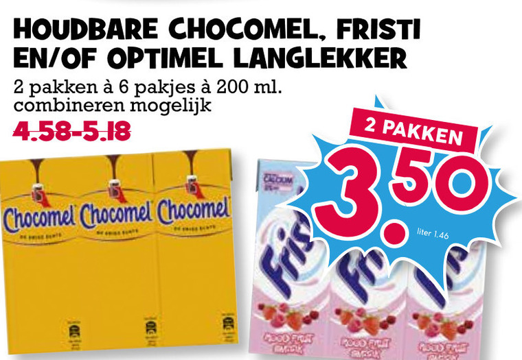 Fristi   drinkyoghurt, chocolademelk folder aanbieding bij  Boons Markt - details