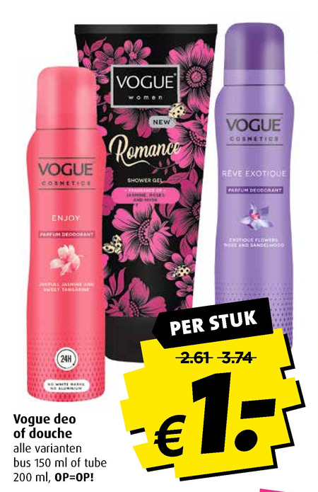 Vogue   douchegel, deodorant folder aanbieding bij  Boni - details