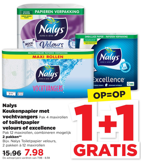 Nalys   keukenpapier, toiletpapier folder aanbieding bij  Plus - details