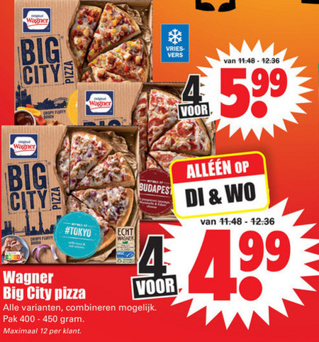 Wagner   diepvriespizza folder aanbieding bij  Dirk - details