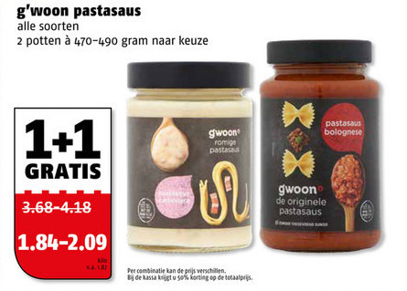 Gwoon   pastasaus folder aanbieding bij  Poiesz - details