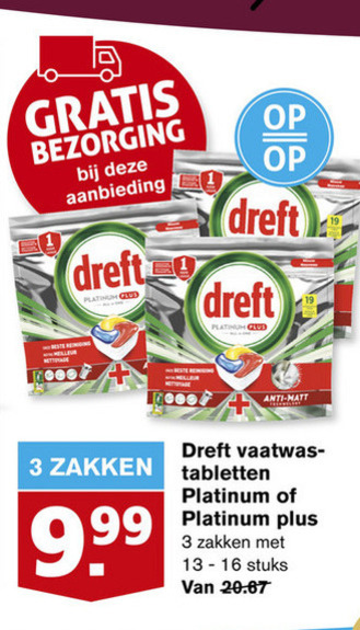 Dreft   vaatwasmiddel folder aanbieding bij  Hoogvliet - details