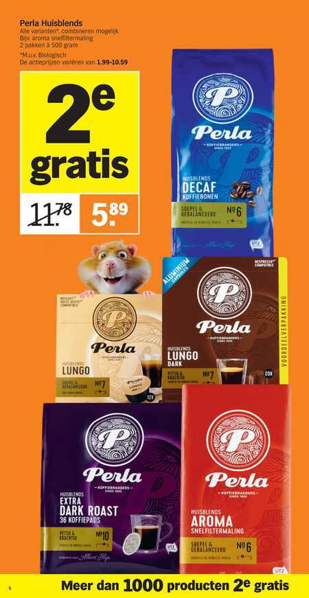 Perla   koffiepad, koffie folder aanbieding bij  Albert Heijn - details