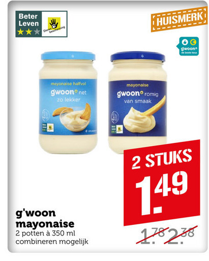 Gwoon   mayonaise folder aanbieding bij  Coop - details