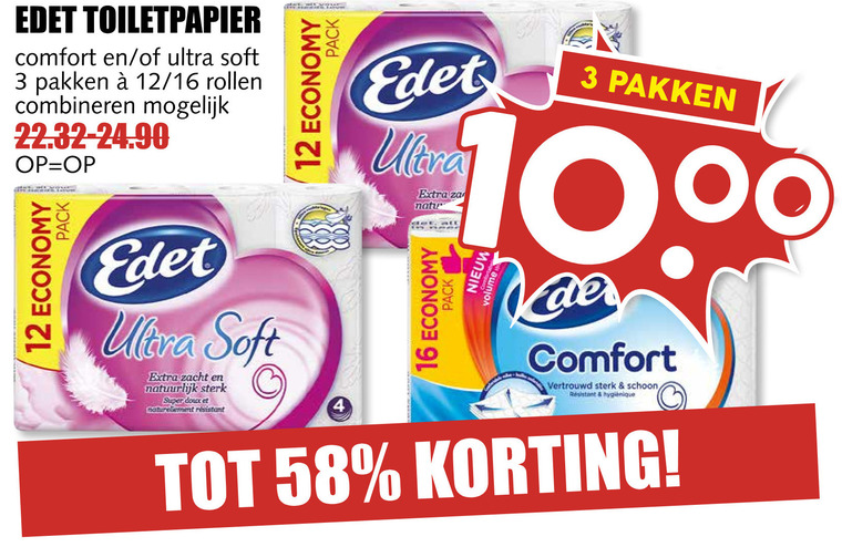 Edet   toiletpapier folder aanbieding bij  MCD Supermarkt Basis - details