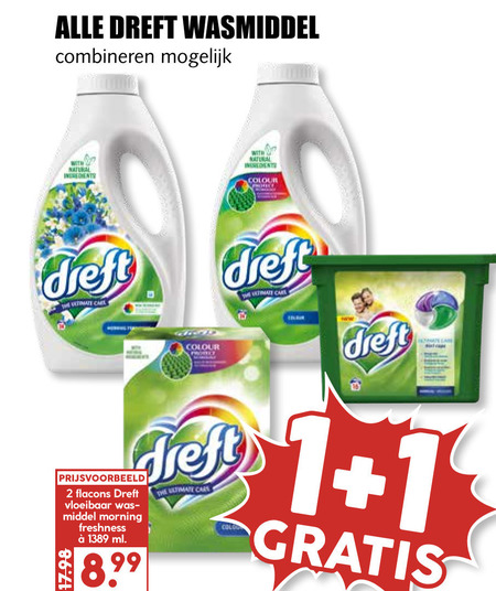 Dreft   wasmiddel folder aanbieding bij  MCD Supermarkt Basis - details