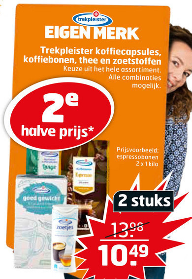 Trekpleister Huismerk   zoetjes, koffiebonen folder aanbieding bij  Trekpleister - details