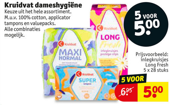 Kruidvat Huismerk   maandverband, tampons folder aanbieding bij  Kruidvat - details