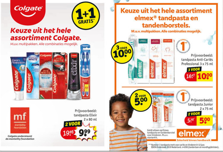 Elmex   tandenborstel, tandpasta folder aanbieding bij  Kruidvat - details