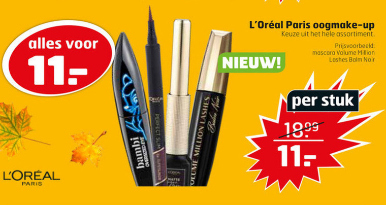 L Oreal   mascara, oogschaduw folder aanbieding bij  Trekpleister - details