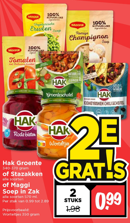 Hak   soep, groenteconserven folder aanbieding bij  Vomar - details