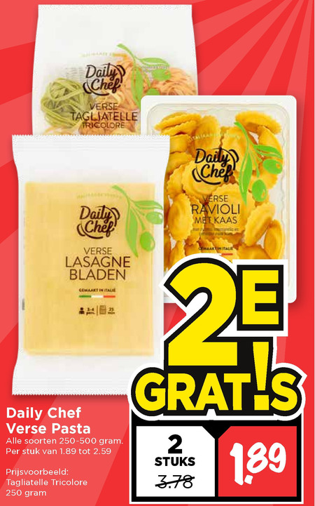 Daily Chef   pasta, ravioli folder aanbieding bij  Vomar - details