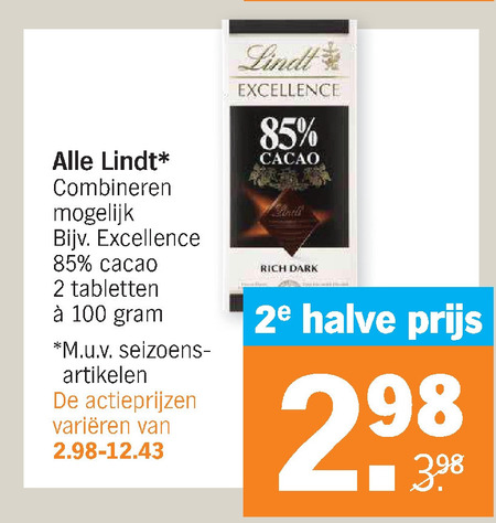 Lindt   chocolade folder aanbieding bij  Albert Heijn - details