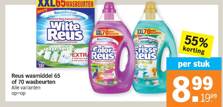 Witte Reus   wasmiddel folder aanbieding bij  Albert Heijn - details