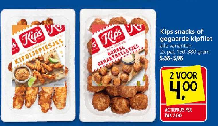 Kips   snack folder aanbieding bij  Jan Linders - details