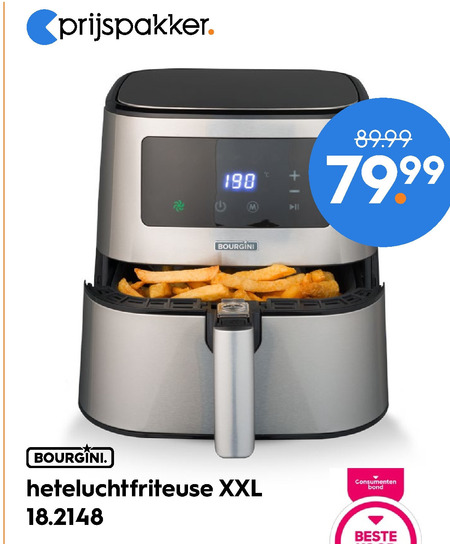 Bourgini   friteuse folder aanbieding bij  Blokker - details