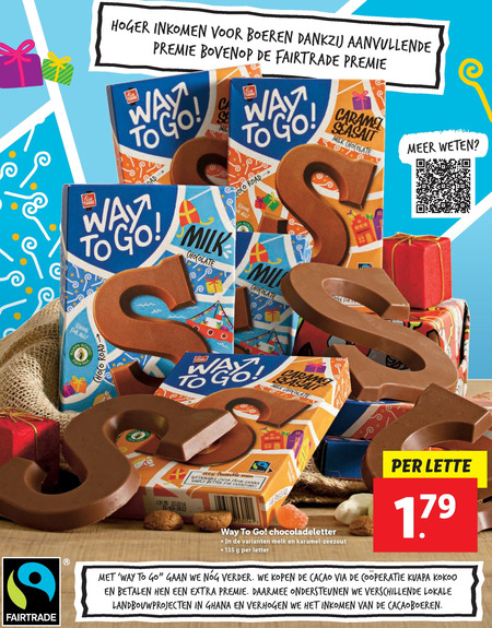 Fairglobe   chocoladeletter folder aanbieding bij  Lidl - details