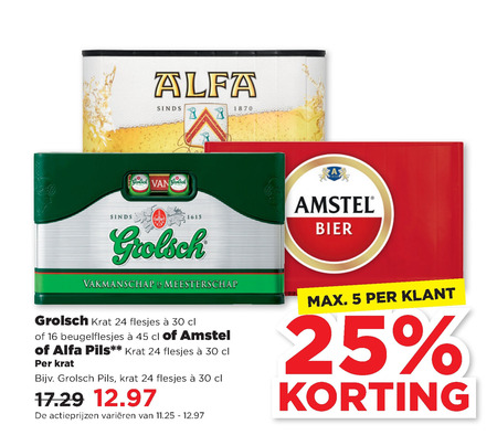 Grolsch   krat bier folder aanbieding bij  Plus - details