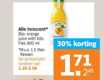 Innocent   vruchtensap, fruitsmoothie folder aanbieding bij  Albert Heijn - details