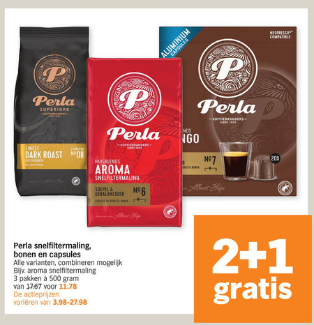 Perla   dolce gusto capsules, koffie folder aanbieding bij  Albert Heijn - details