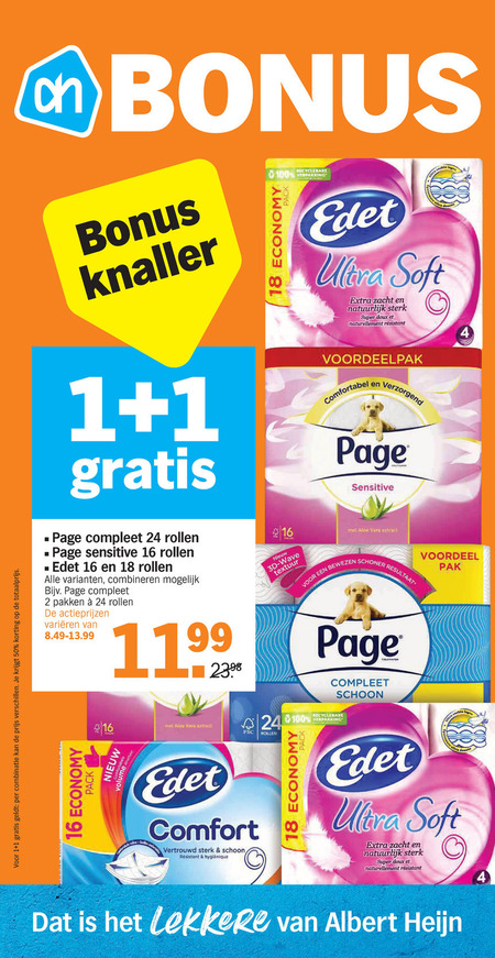 Edet   toiletpapier folder aanbieding bij  Albert Heijn - details