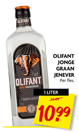 Olifant   jenever folder aanbieding bij  Dekamarkt - details