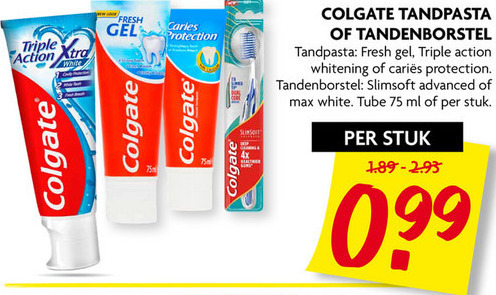 Colgate   tandpasta, tandenborstel folder aanbieding bij  Dekamarkt - details