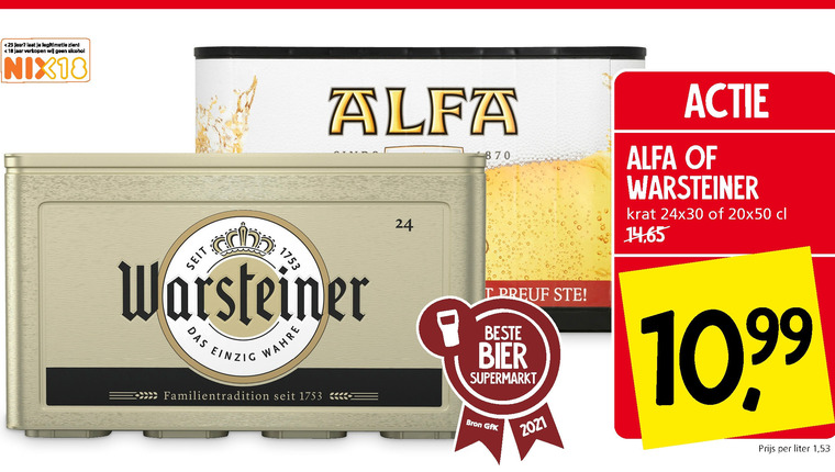 Alfa   krat bier folder aanbieding bij  Jan Linders - details