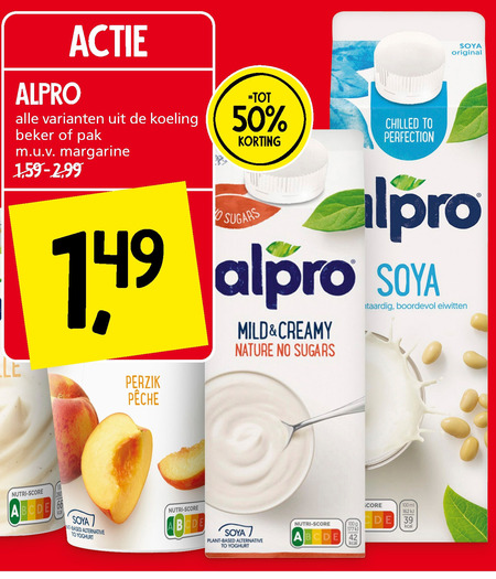 Alpro   soja melk, soja yoghurt folder aanbieding bij  Jan Linders - details